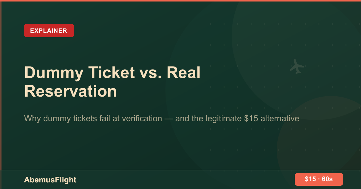 Dummy Ticket vs Real GDS Reservation — AbemusFlight