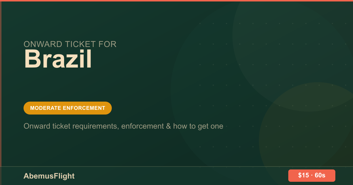Onward Ticket for Brazil — AbemusFlight
