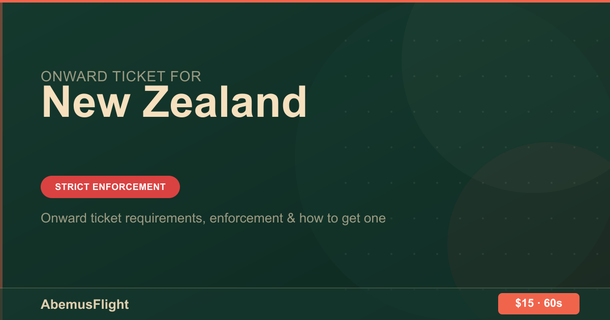 Onward Ticket for Neuseeland — AbemusFlight
