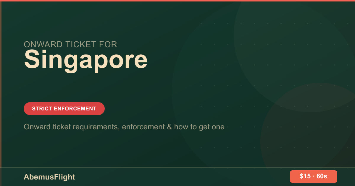 Onward Ticket for Singapur — AbemusFlight